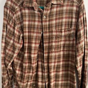 Wolverine Brown and Red Casual Button Down Shirt